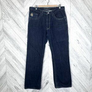 Cinch Denton Bootcut Denim Blue Jeans Mens 36x32 Western Cowboy Ranch Rodeo Farm